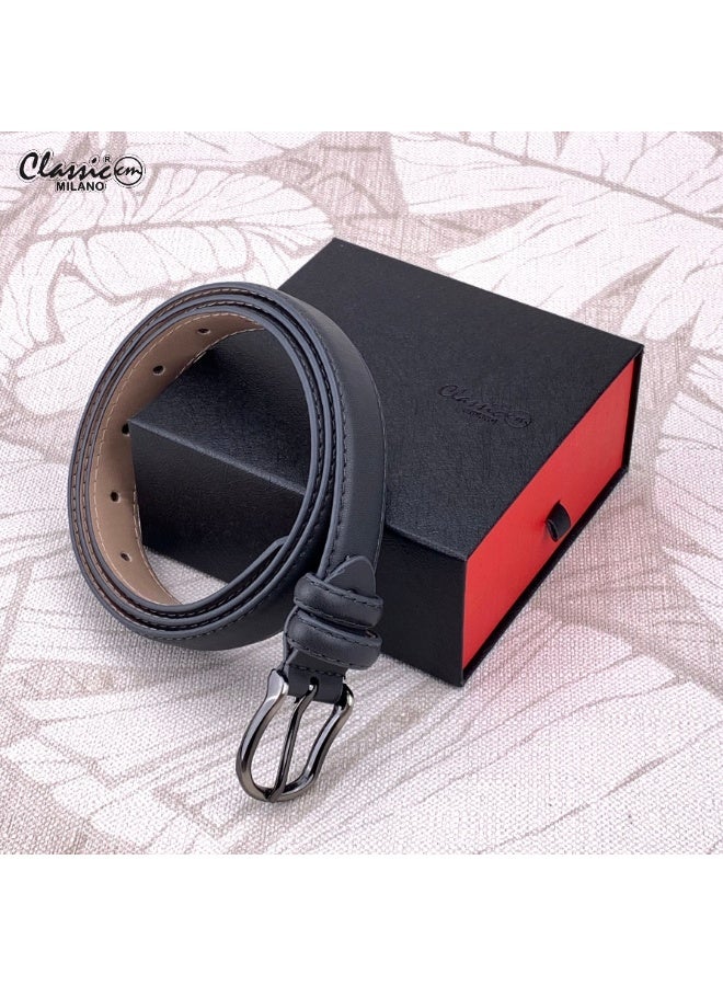 Classic Milano Women's Belt with Gift Box | Faux Leather Ladies Belt for Dresses, Jeans & Gowns | Stylish Womens Belt | Adjustable Girls Belt | Belt for Women with Elegant Buckle - Image 5